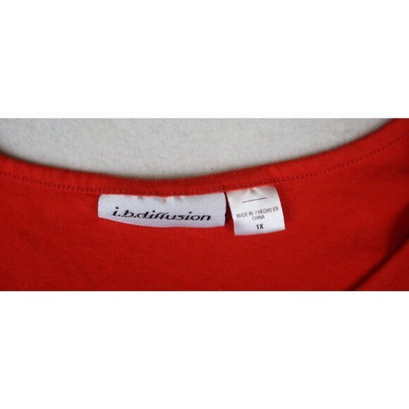 IB DIFFUSION - ORANGE LONG SLEEVE CHRISTMAS T-SHIRT - DOG BOSTON TERRIER - 1X - Picture 4 of 5